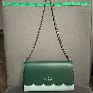 Kate Spade Green Crossbody Bag with Gold Chain